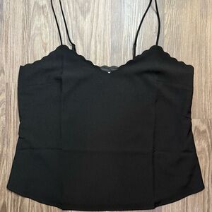 J. Crew Women’s Scalloped Neck Cami - Black